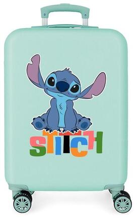 Valise cabine rigide ABS fille Disney Aloha Stitch 44L turquoise