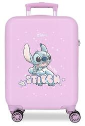 Valise cabine rigide ABS fille Disney Lovely Stitch 33L lilas
