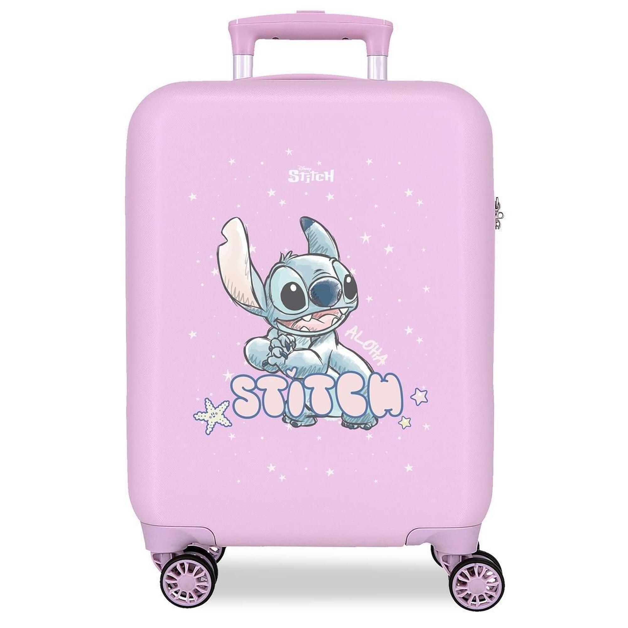 Disney - Valise Cabine Rigide Abs Fille Disney Lovely Stitch 33l Lilas - Valise À Roulettes - Mauve|rose - Decathlon