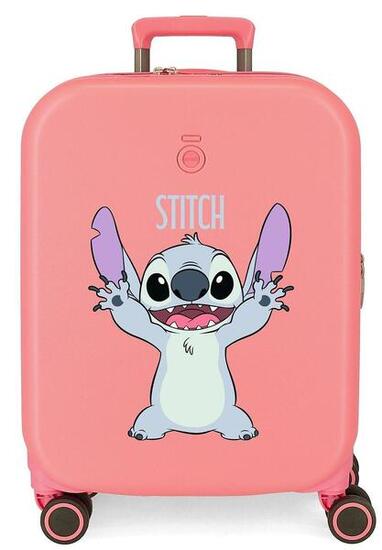 Valise cabine rigide ABS fille Disney Stitch Playful 44L corail