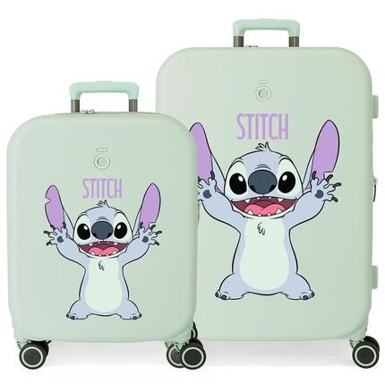 Valise cabine rigide ABS fille Disney Stitch Playful 44L corail