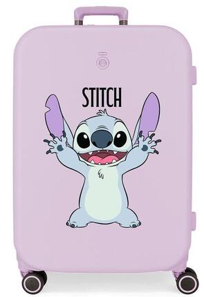Valise cabine rigide ABS fille Disney Stitch Playful 44L corail