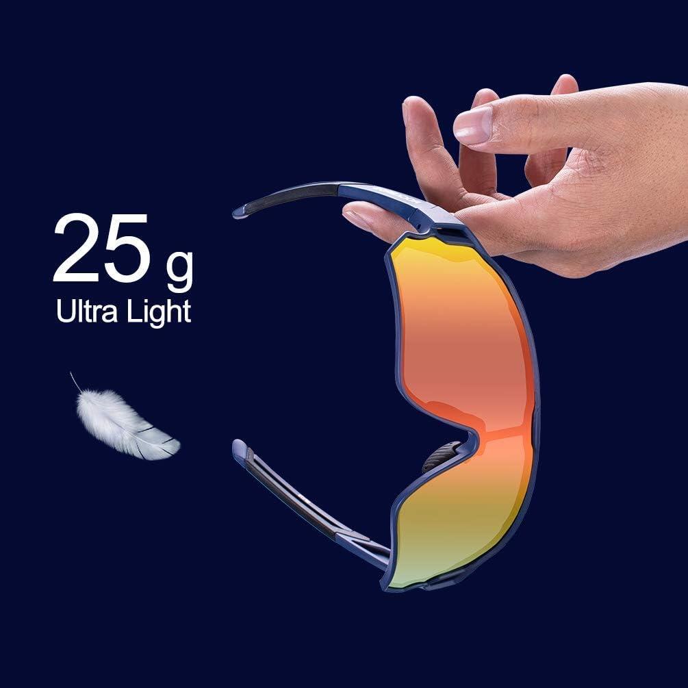 ROCKBROS Lunettes Polarisées Homme & Femme – UV400 – Ultra Légères 30g – Idéales Vélo, Pêche, Course, VTT – Sport Outdoor