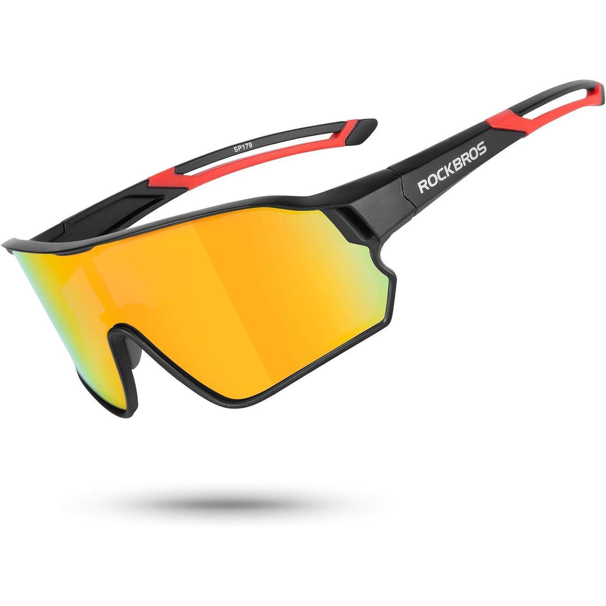 Rockbros - Rockbros Lunettes Soleil Polarisées Vélo Uv400 Sport Homme Femme 30g - Lunettes De Soleil - Noir|rouge - No Size - Decathlon