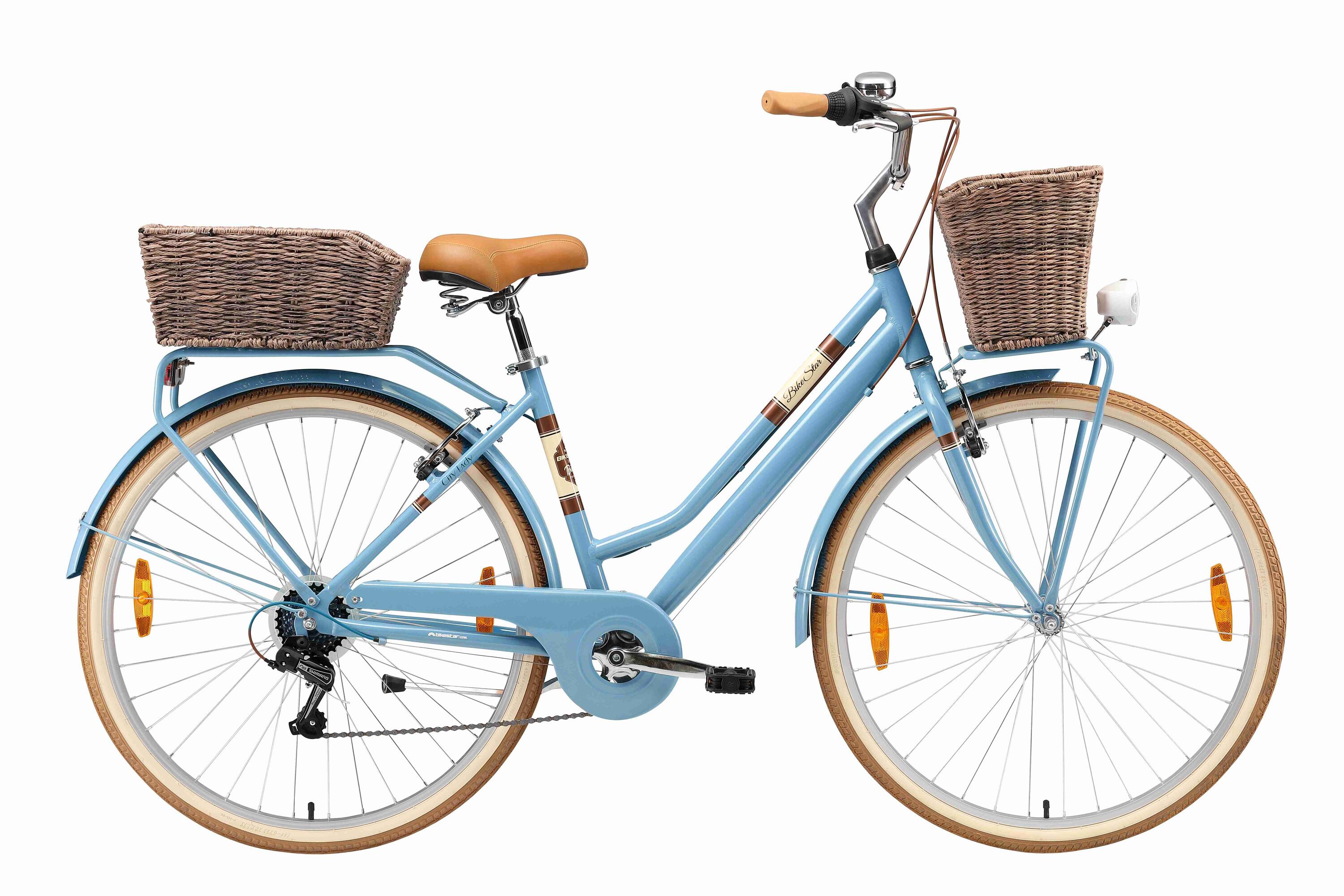BIKESTAR Bicicletta da città in alluminio 28", 7 velocità, retrò urbano