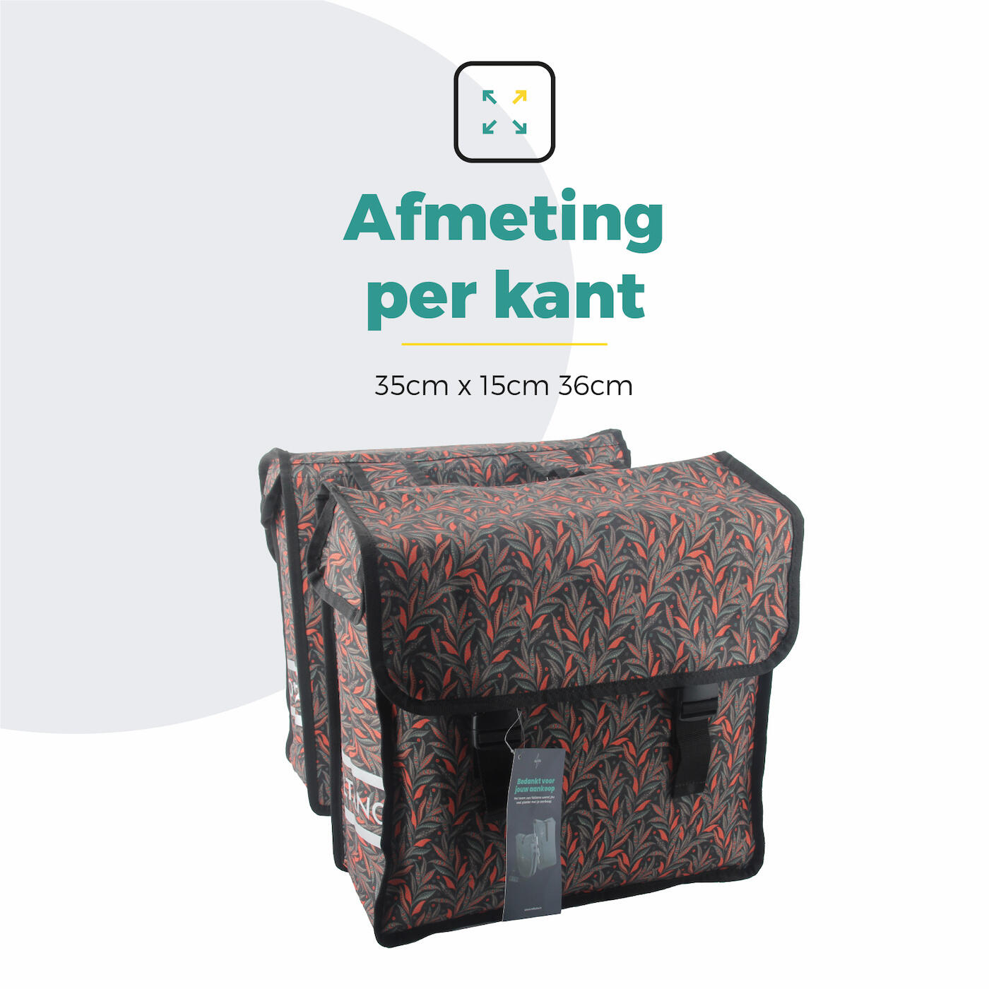 Voltano Dubbele Fietstas Crimson Leaf - 38 Liter - Waterdicht Polyester 6/7