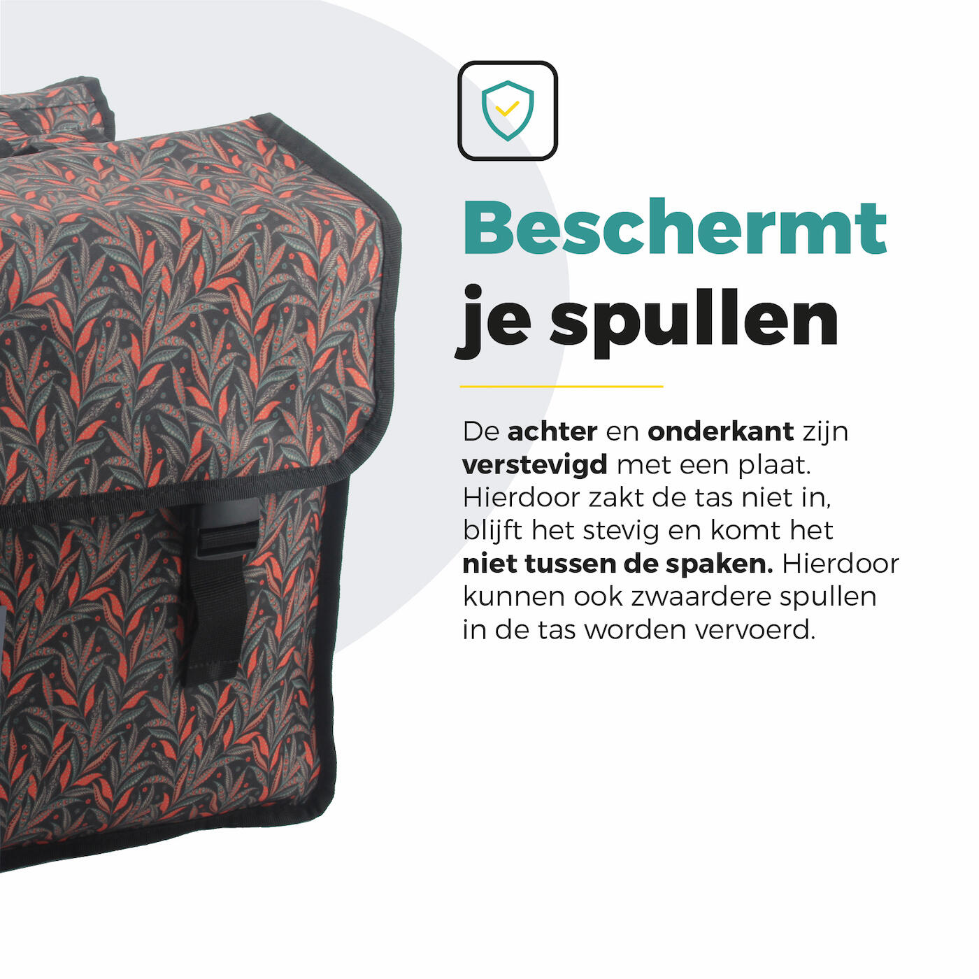 Voltano Dubbele Fietstas Crimson Leaf - 38 Liter - Waterdicht Polyester 7/7