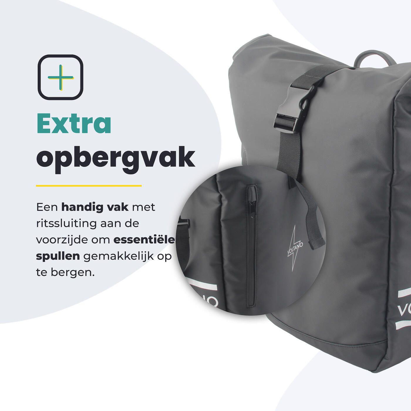 Voltano Journey Luxe Fietstas 28L - Zwart - Laptopvak - Enkele Pakaftas 6/7