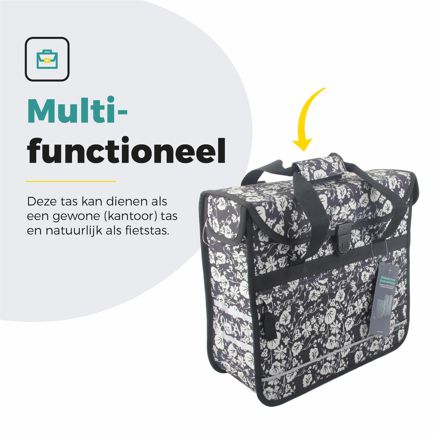 Voltano Voorgevormde Enkele Fietstas / Pakaftas - Midnight Blossom - 17L 6/7