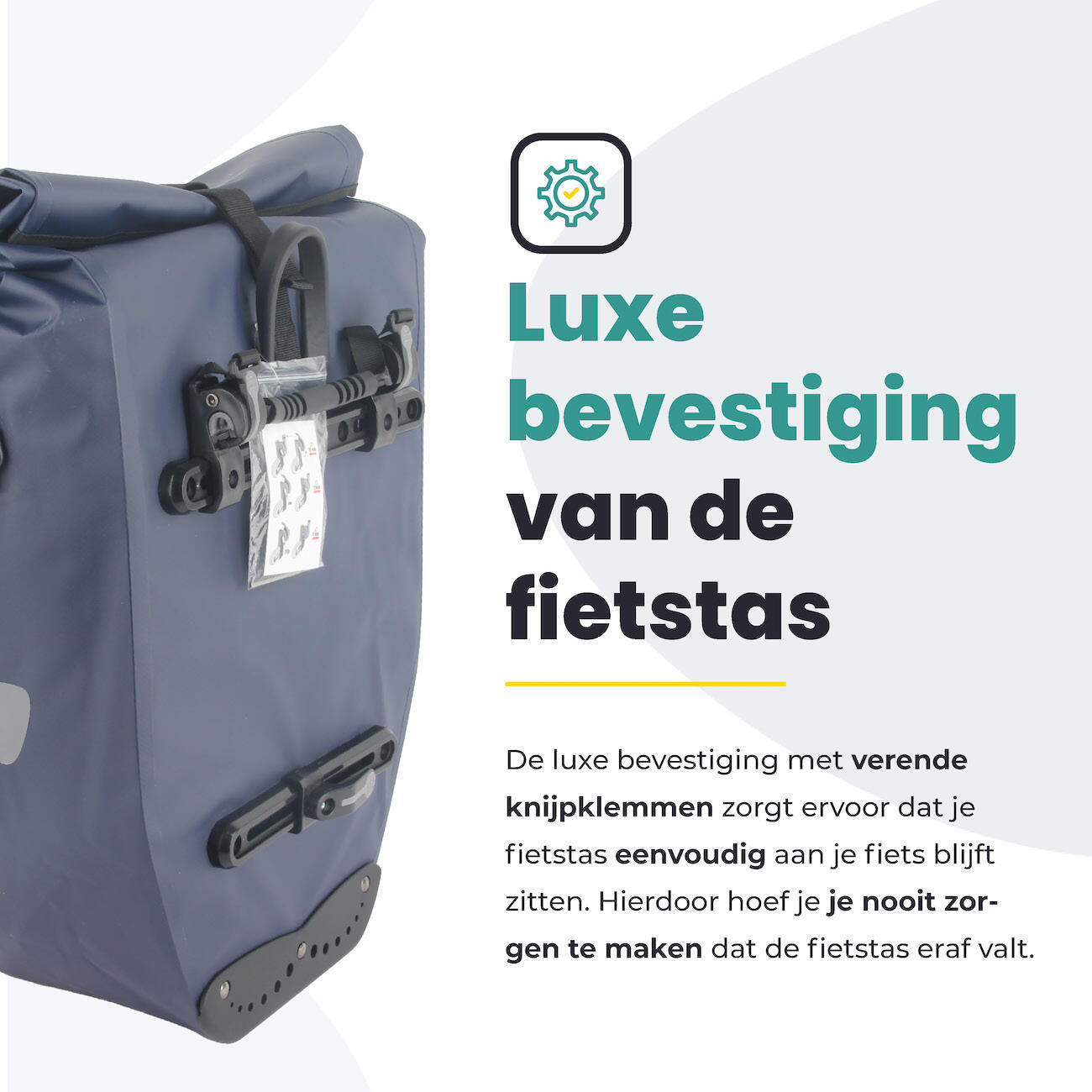 Voltano Luxe Fietstas 28L - Enkele Pakaftas - Marine Blauw - 100% Waterdicht 7/7