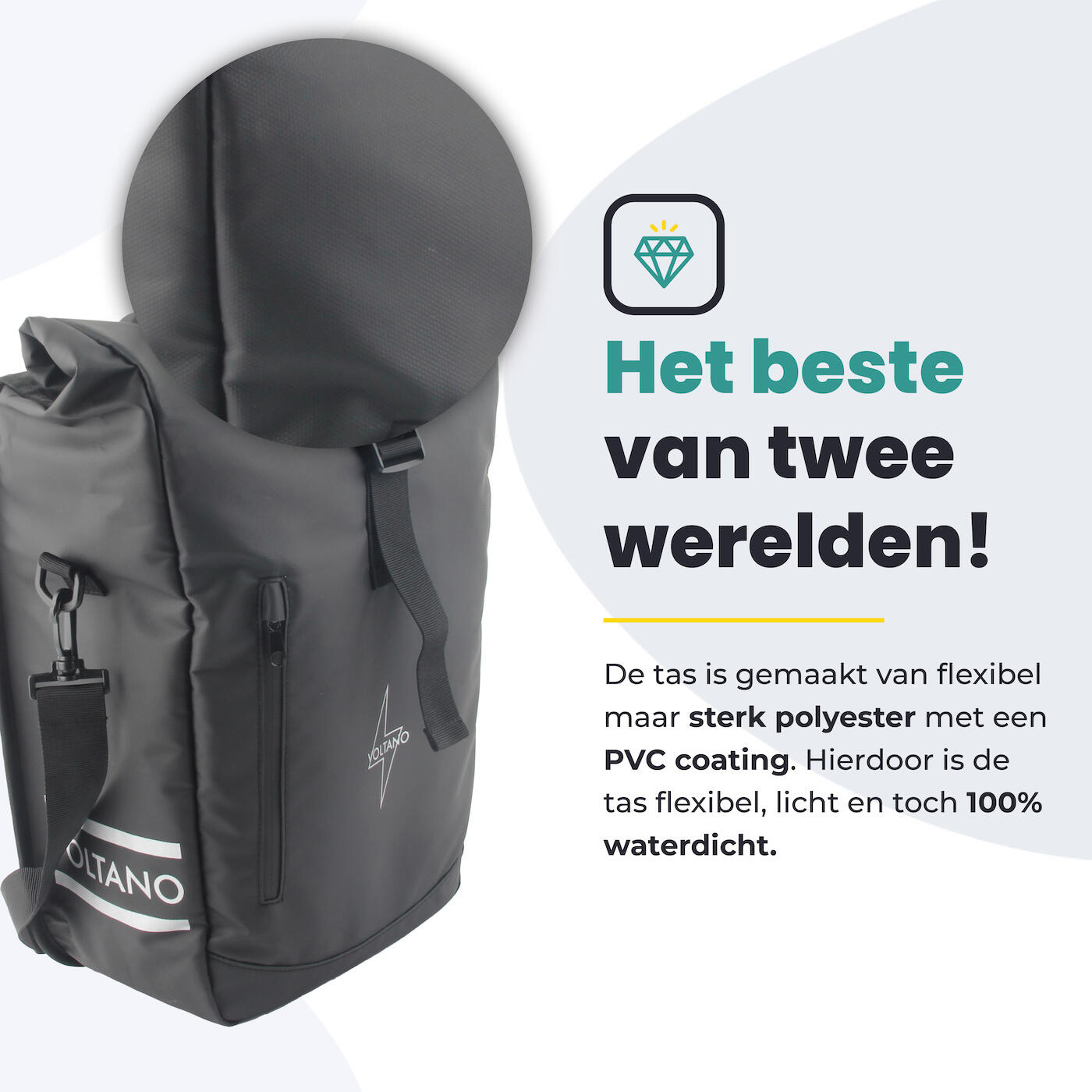 Voltano Journey Luxe Fietstas 28L - Zwart - Laptopvak - Enkele Pakaftas 7/7