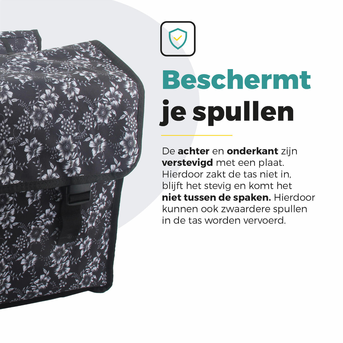 Voltano Dubbele Fietstas Floral Elegance - 38 Liter - Waterdicht Polyester 7/7