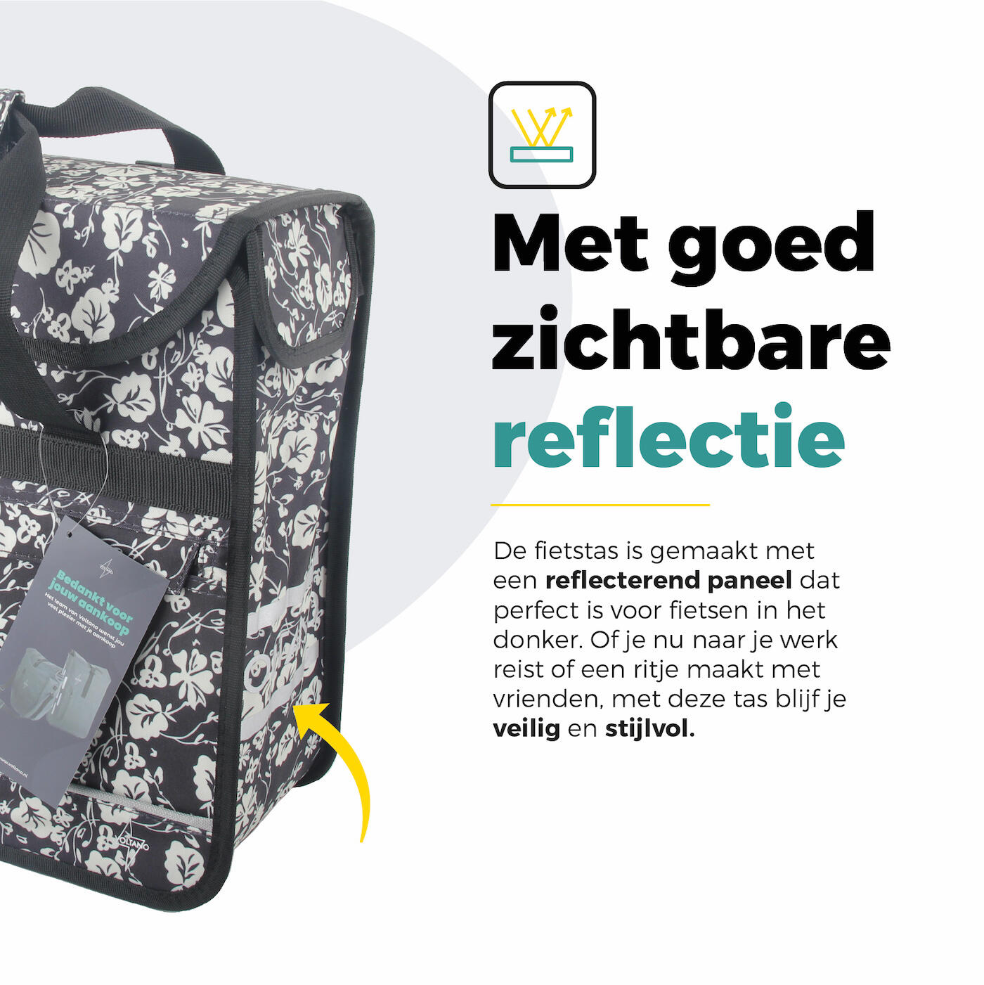 Voltano Voorgevormde Enkele Fietstas / Pakaftas - Midnight Blossom - 17L 7/7