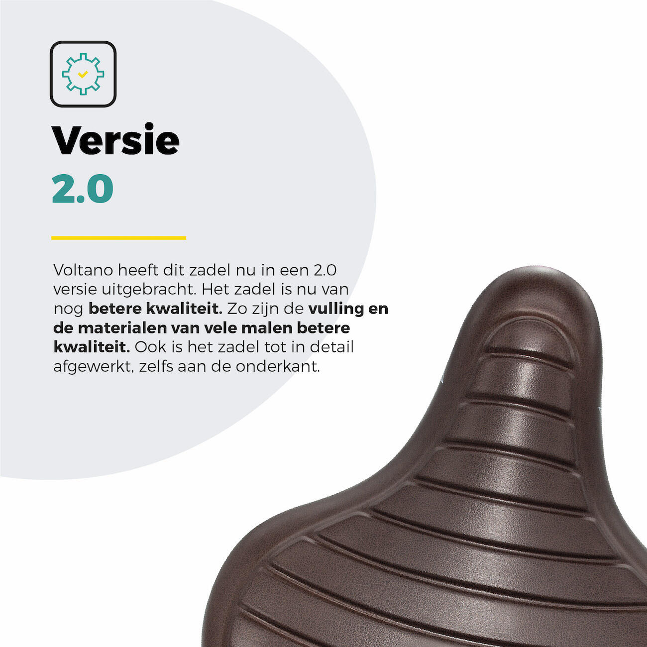 Voltano Drifter Fietszadel Wave 2.0 - Donkerbruin 6/7
