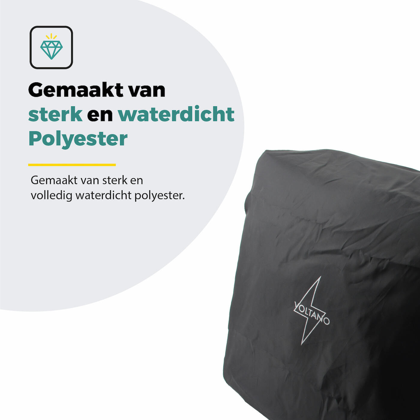 Voltano Regenhoes Dubbele Fietstas - 30-60 Liter - 100% Waterdicht - Zwart 7/7