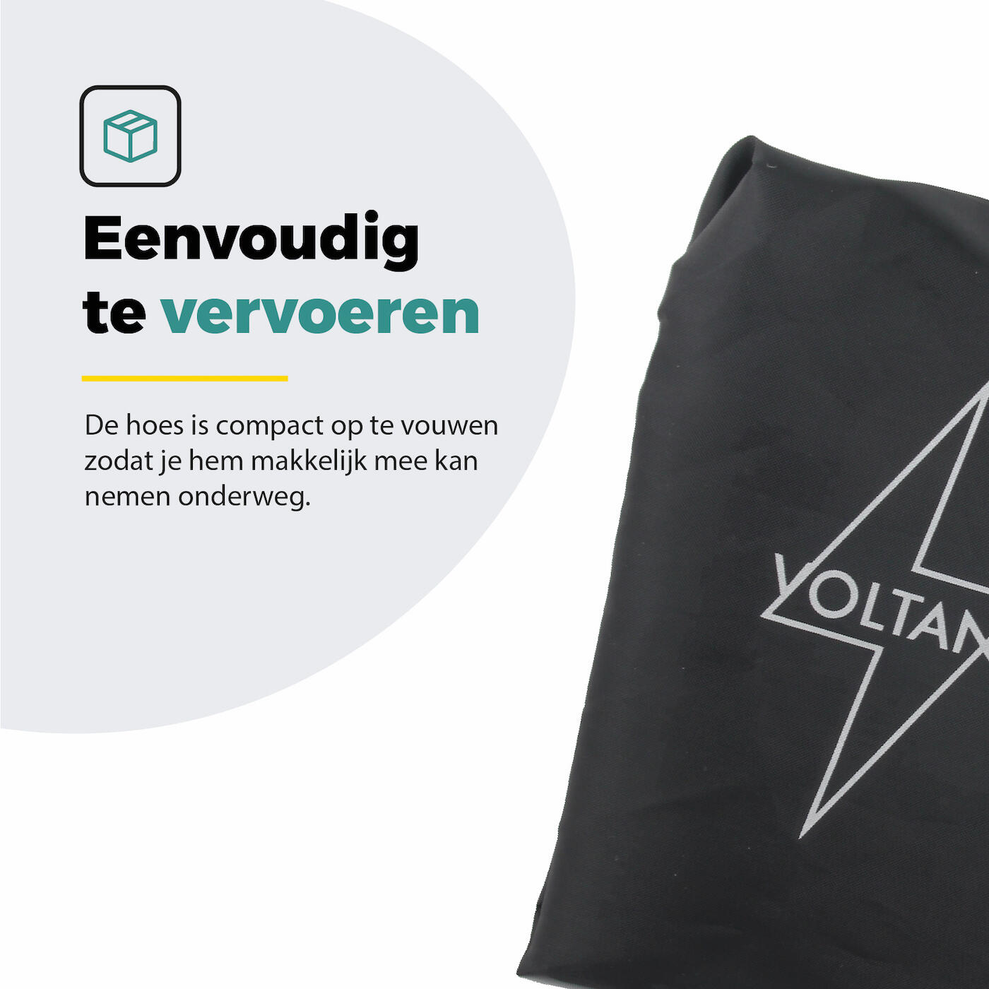 Voltano Regenhoes Dubbele Fietstas - 30-60 Liter - 100% Waterdicht - Zwart 6/7