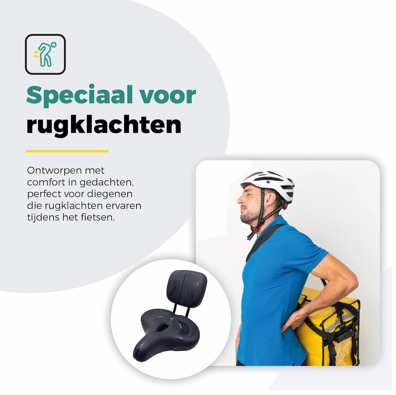 Voltano Fietszadel Relax Plus Met Rugsteun / Rugleuning - Zwart 7/7