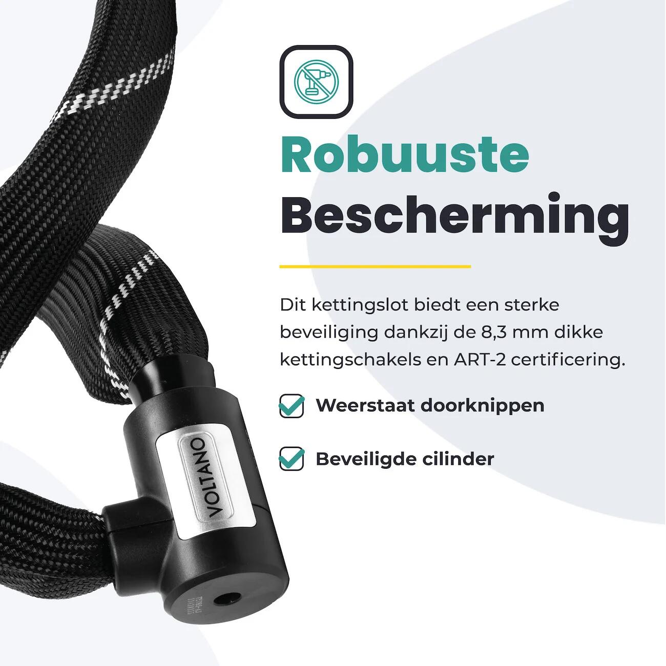 Voltano ART2 Kettingslot - Zwart - 100 CM - ART 2 Slot 6/7