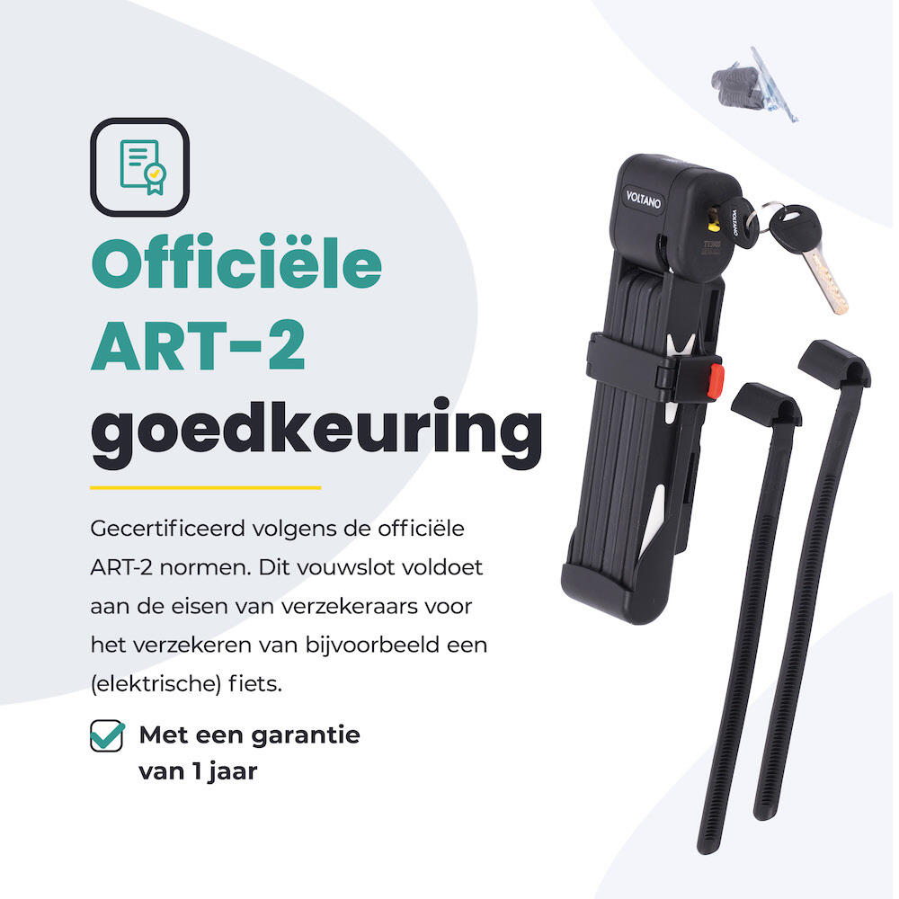 Voltano Vouwslot ART2 - Zwart - 95 CM - Met Framehouder 7/7