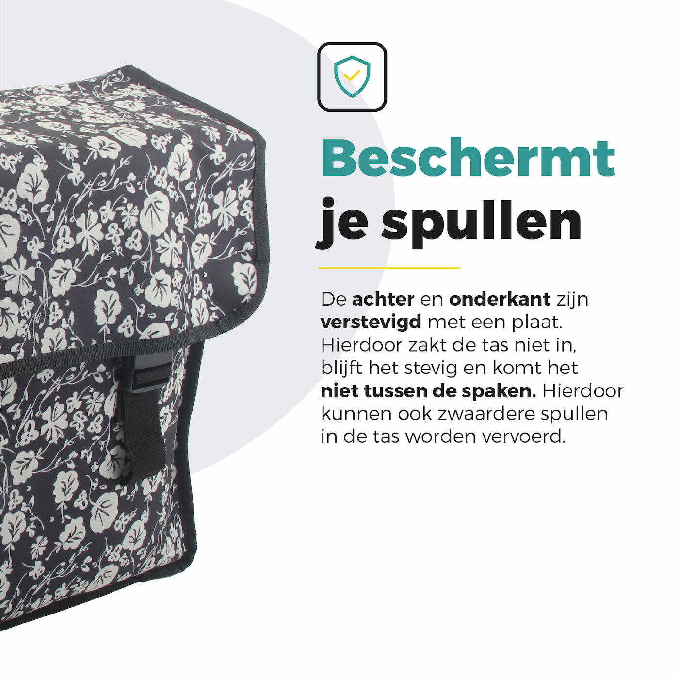 Voltano Dubbele Fietstas Midnight Blossom - 38 Liter - Waterdicht Polyester 7/7