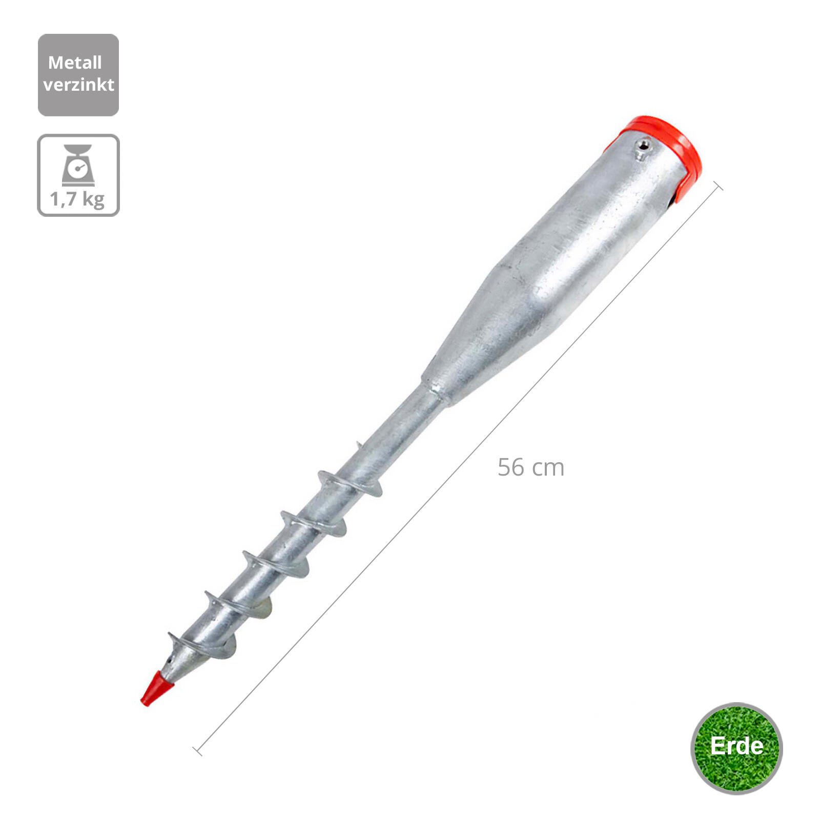 Douille de sol à enfoncer dans le Piquet terre gazon Parasol 2/4