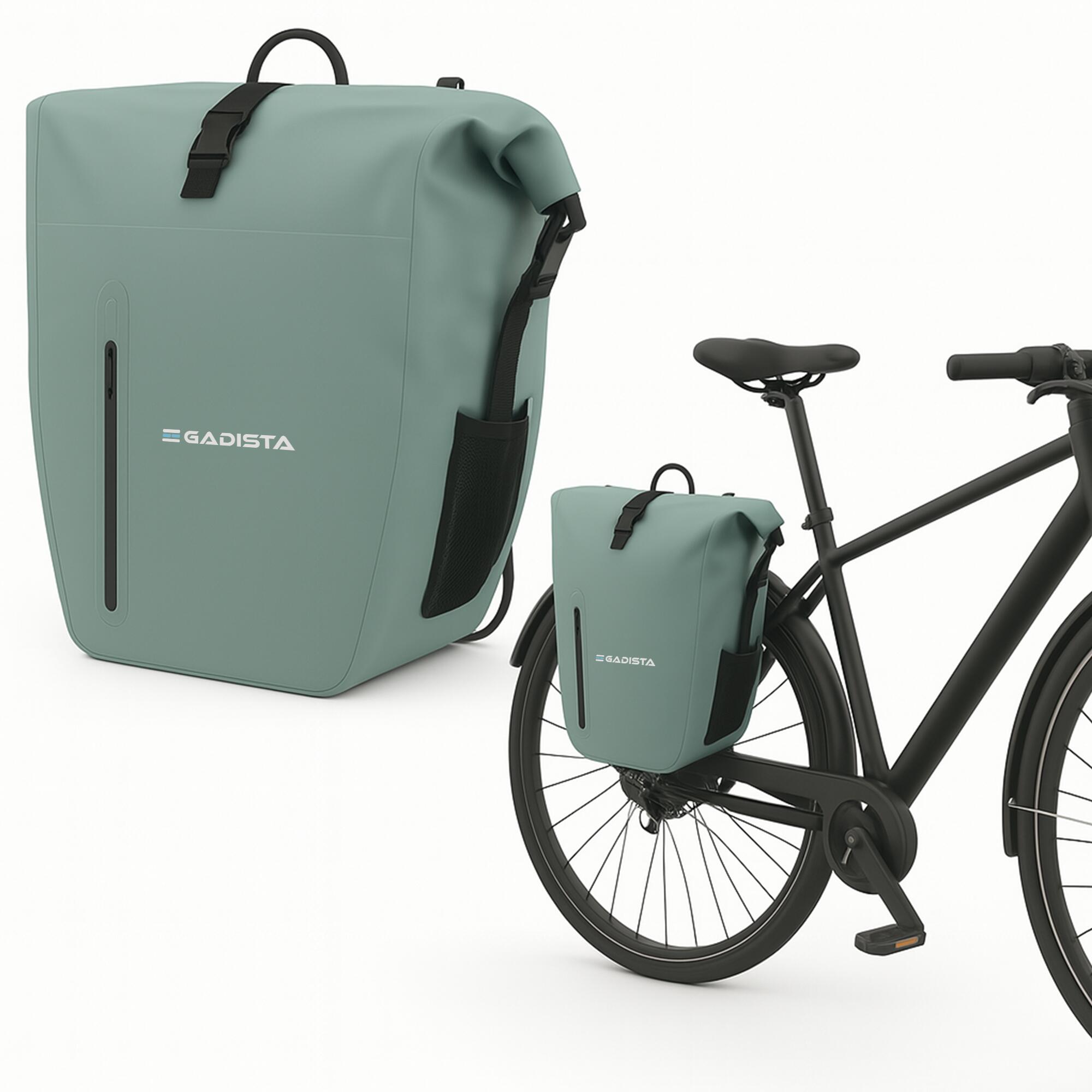 Gadista - Gadista France, Sacoche Velo Arrière 2en1 En Tpu -étanche, Légère Et Universelle - Sacoche Vélo - Vert - 25 L - Decathlon