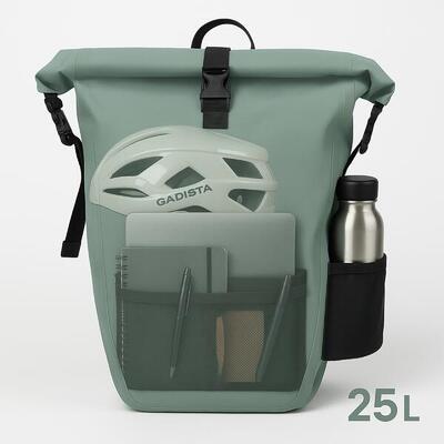 GADISTA 3-in-1 Fahrradtasche - Wasserdicht, Rucksack, Umhängetasche (Salbei)
