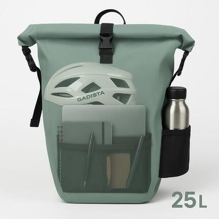 GADISTA 3-in-1 Fahrradtasche - Wasserdicht, Rucksack, Umhängetasche (Salbei)