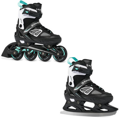 2-in-1 verstelbare skeelers advance zwart/mint