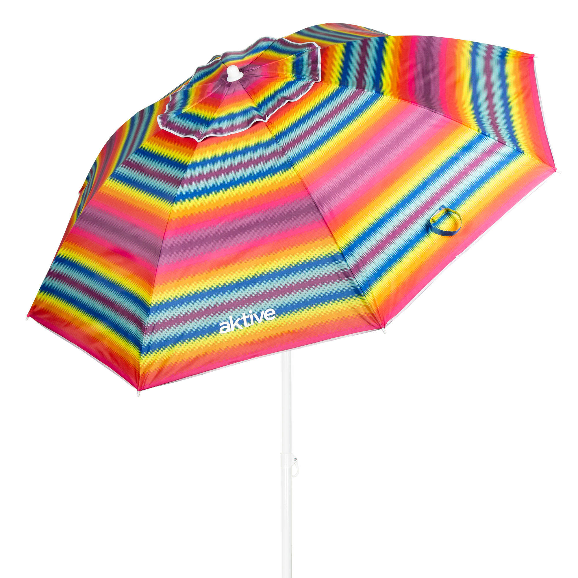Aktive - Aktive Parapluie De Plage Coupe-vent 8 Mâts 200 Cm Rayures Multicolores - Parasol - Multicolore - Taille Unique - Decathlon