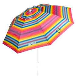 Aktive Parapluie de plage coupe-vent 8 cannes 220 cm rayures multicolores