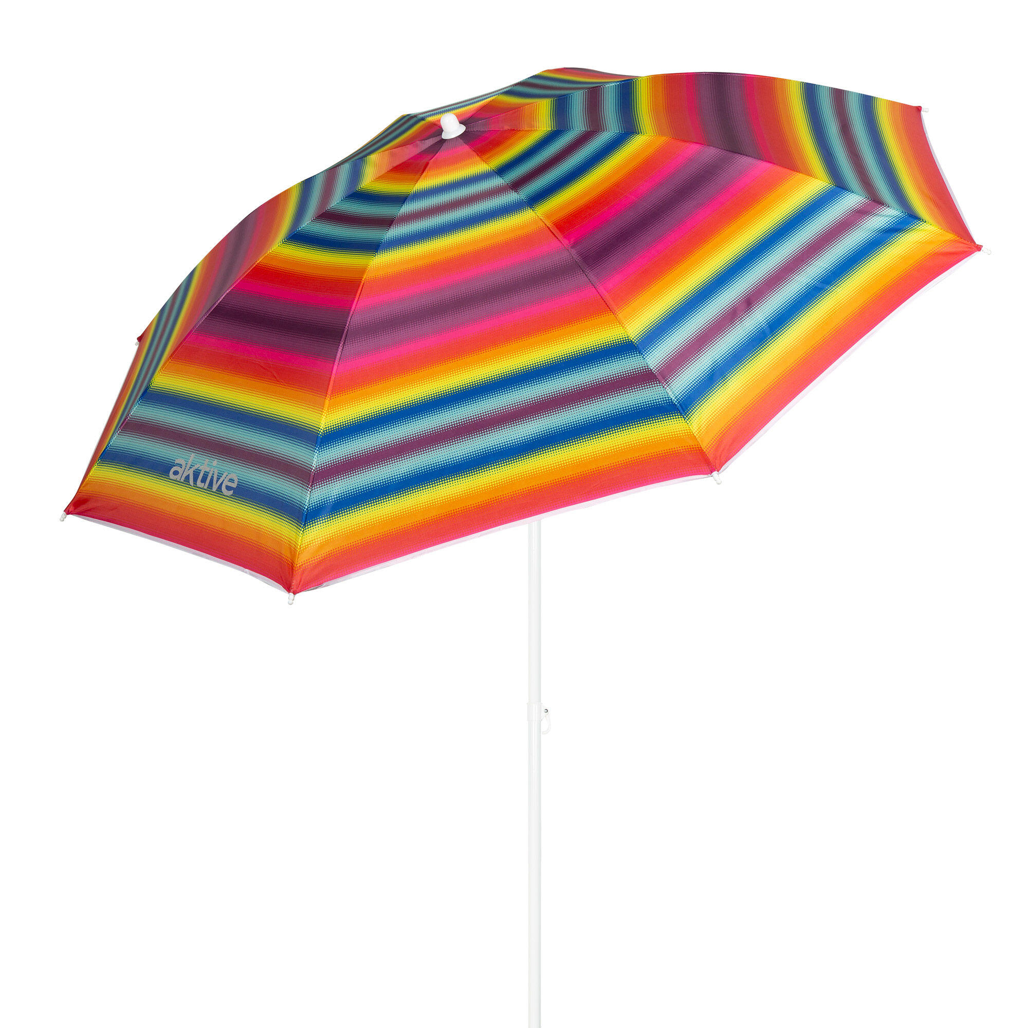 Aktive - Aktive Parapluie De Plage À 8 Tiges 180 Cm Rayures Multicolores - Parasol - Multicolore - Taille Unique - Decathlon
