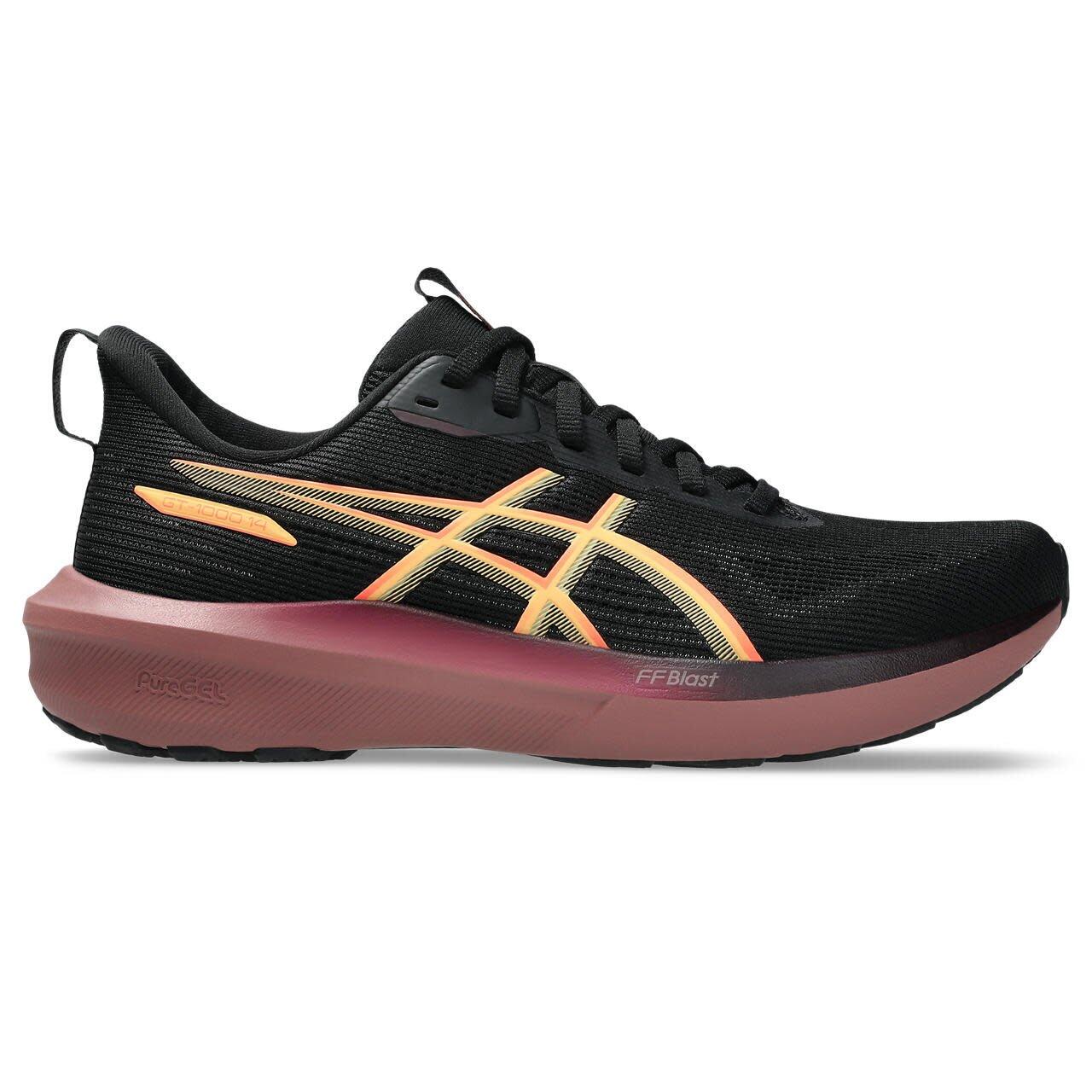 Asics - Chaussures De Running Femme - Asics Gt-1000 14 W - Black/coral - Chaussures De Sport - Bleu|noir|violet - 39,5 - Decathlon