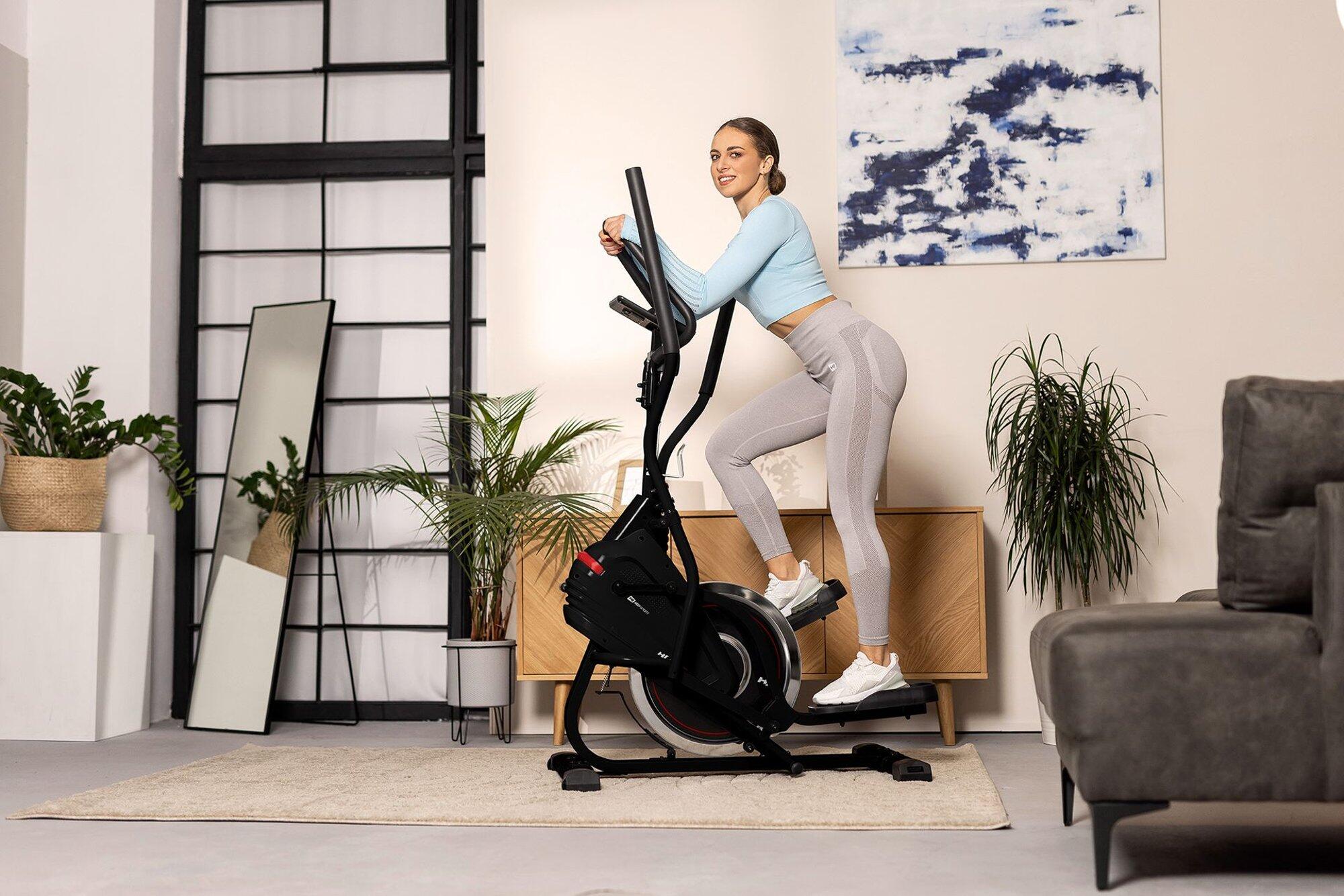 Vélo elliptique climber stepper magnétique Hop-Sport HS-400B Icon, Noir 3/7