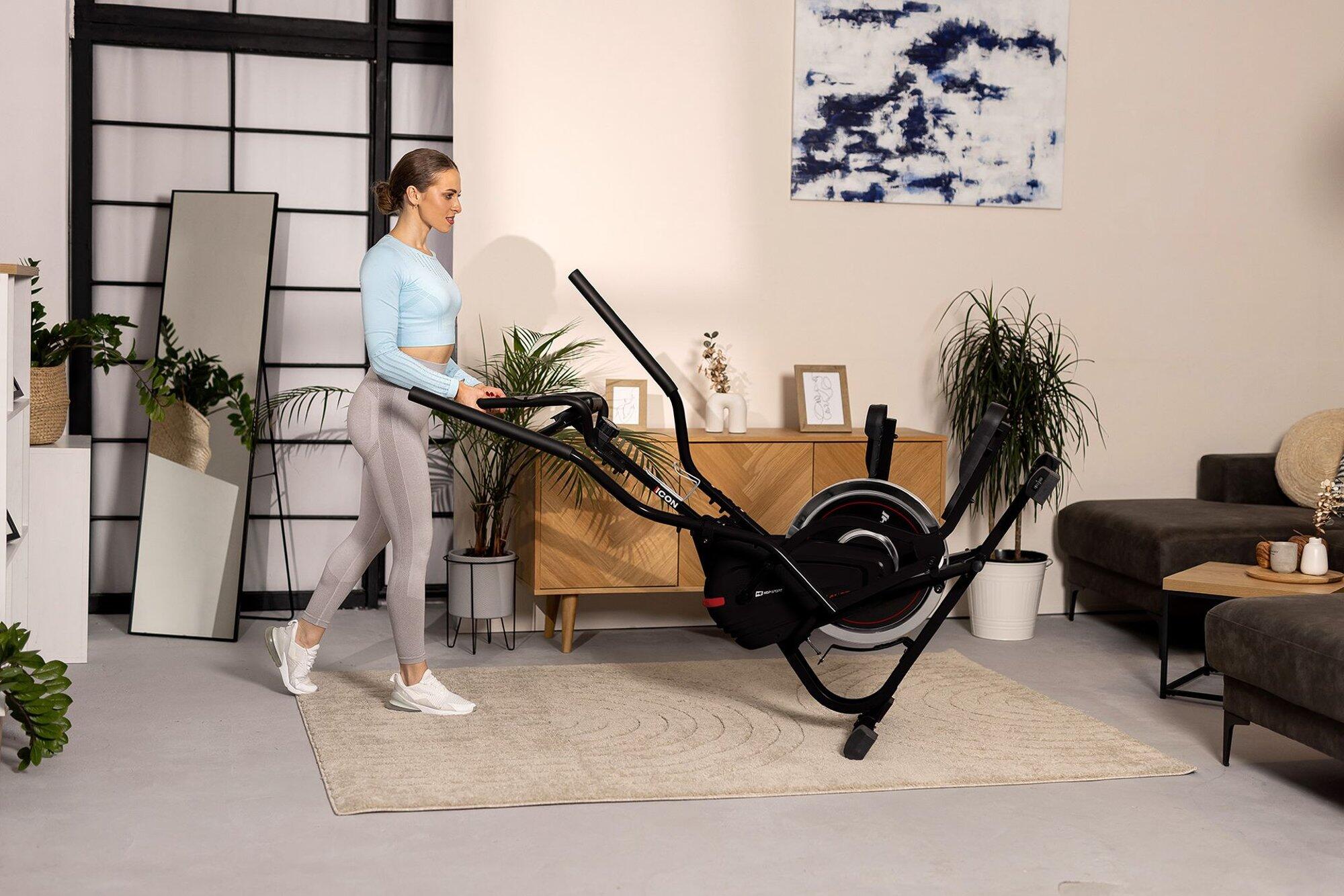 Vélo elliptique climber stepper magnétique Hop-Sport HS-400B Icon, Noir 7/7