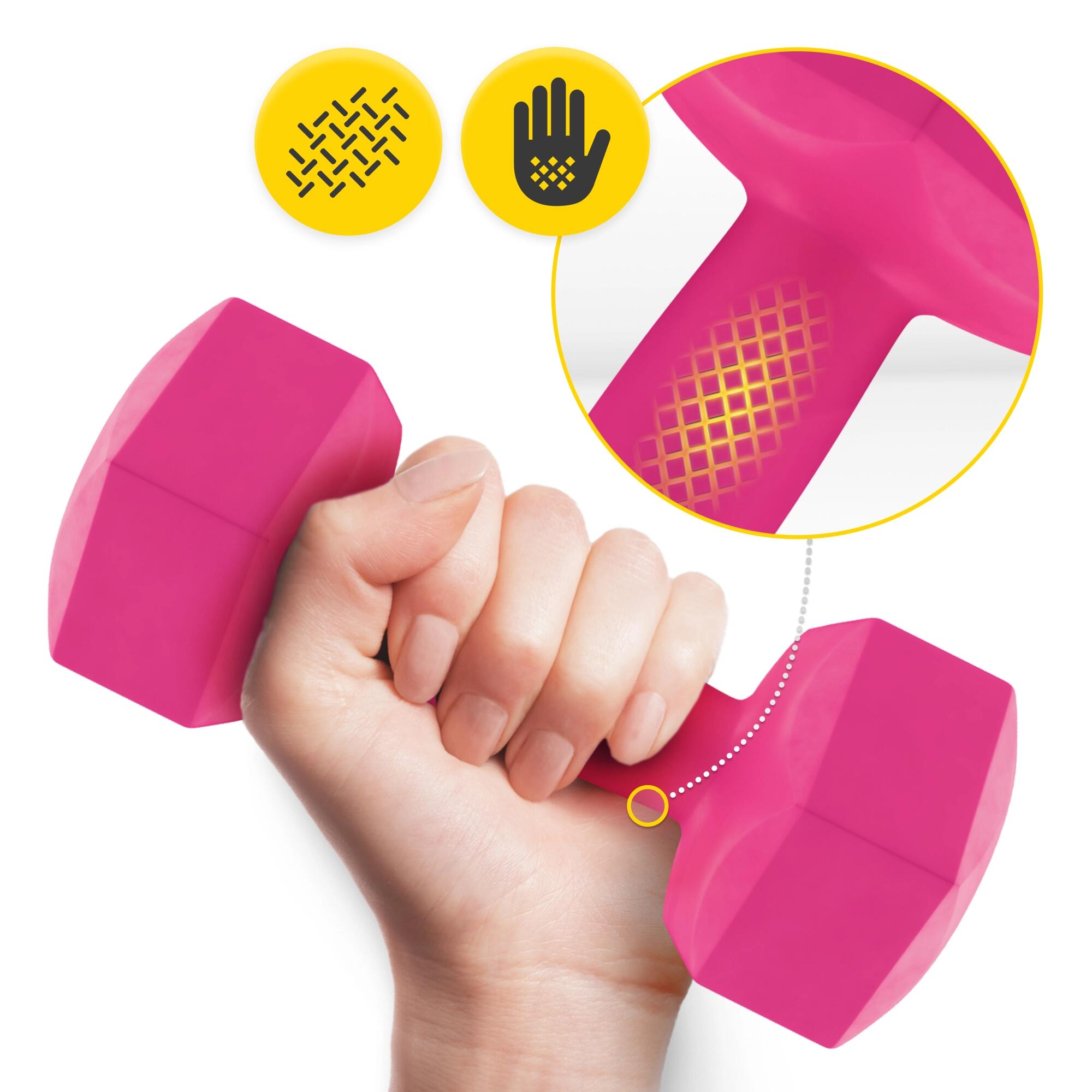 Manubri bitume coppia fitness palestra tonificazione antiscivolo 4FIZJO 3/7