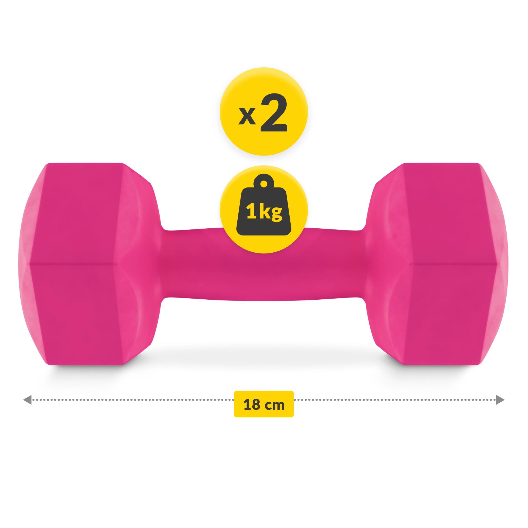 Manubri bitume coppia fitness palestra tonificazione antiscivolo 4FIZJO 2/7
