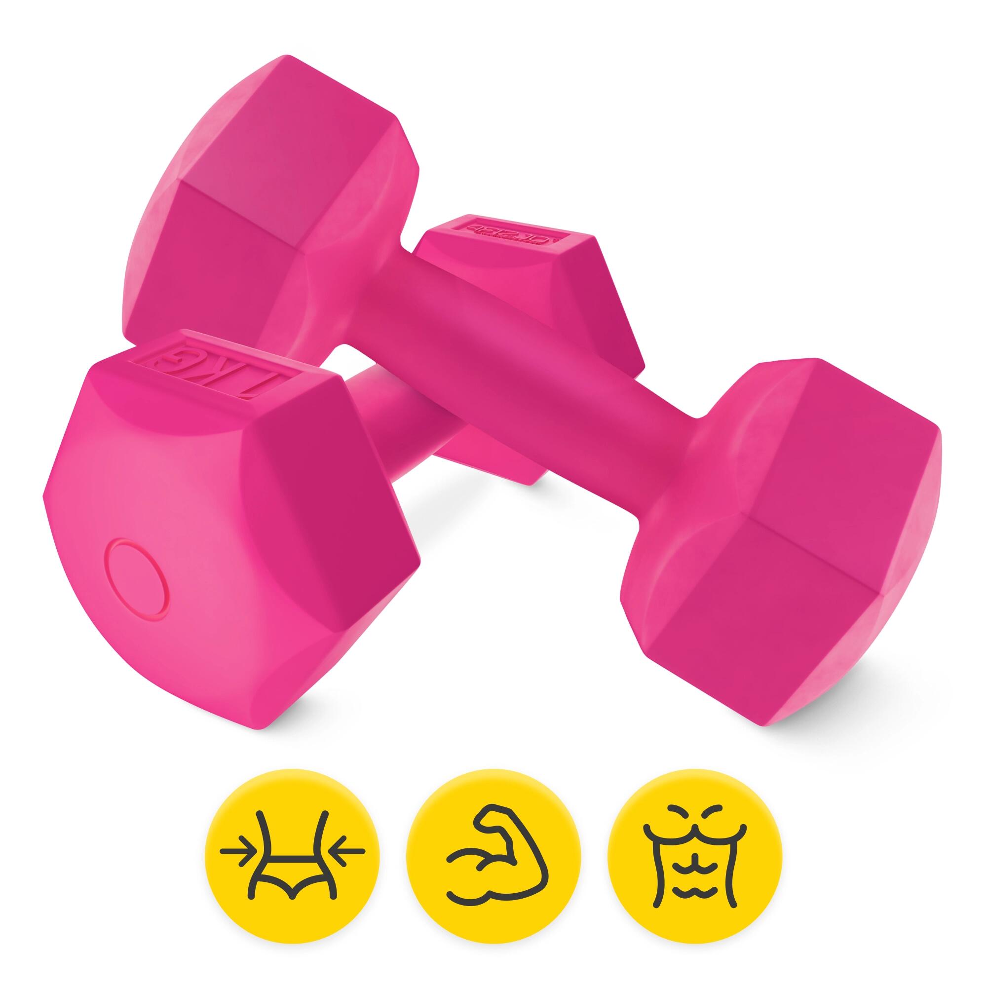 Manubri bitume coppia fitness palestra tonificazione antiscivolo 4FIZJO 7/7