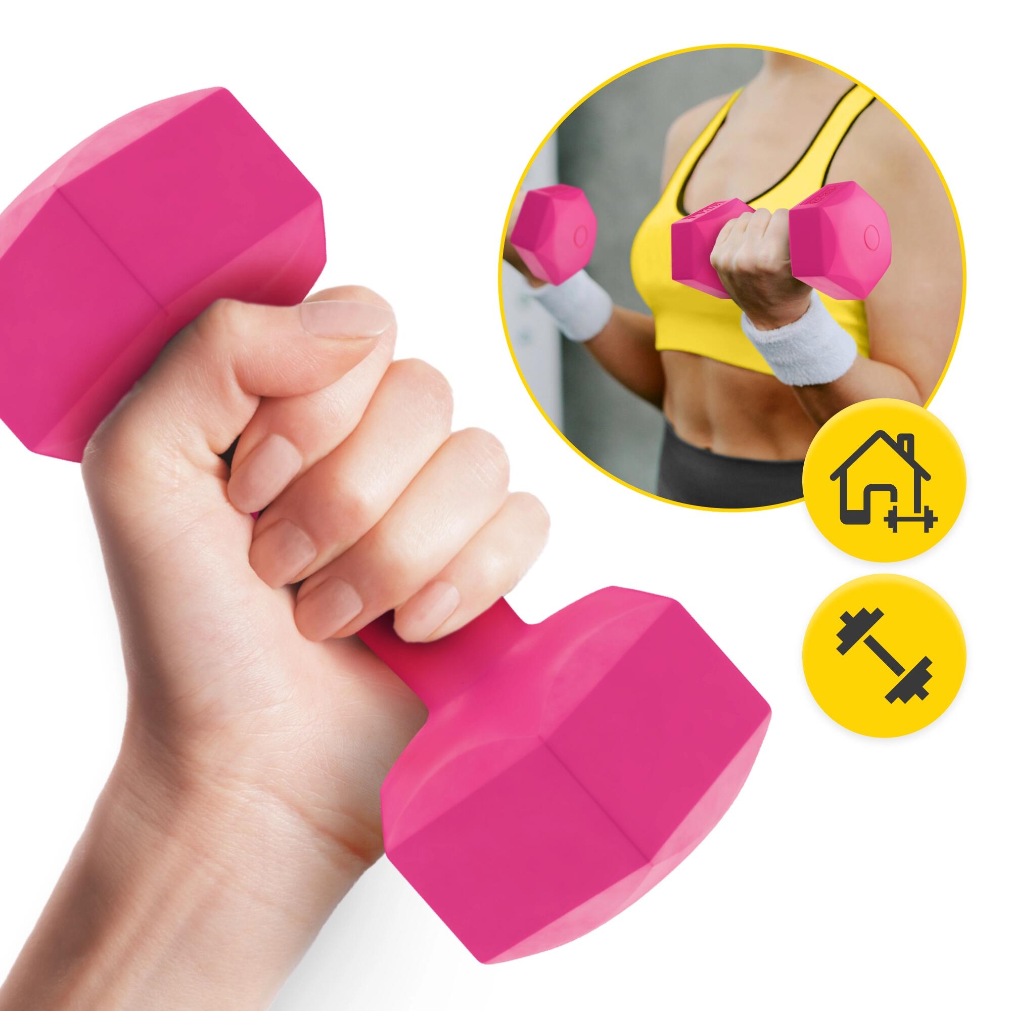 Manubri bitume coppia fitness palestra tonificazione antiscivolo 4FIZJO 5/7