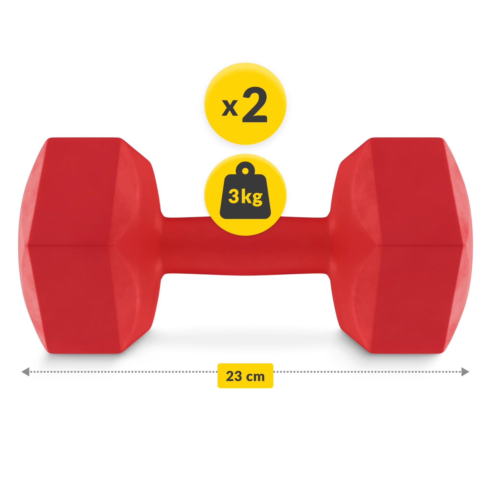 Manubri bitume coppia fitness palestra tonificazione antiscivolo 4FIZJO 3/7