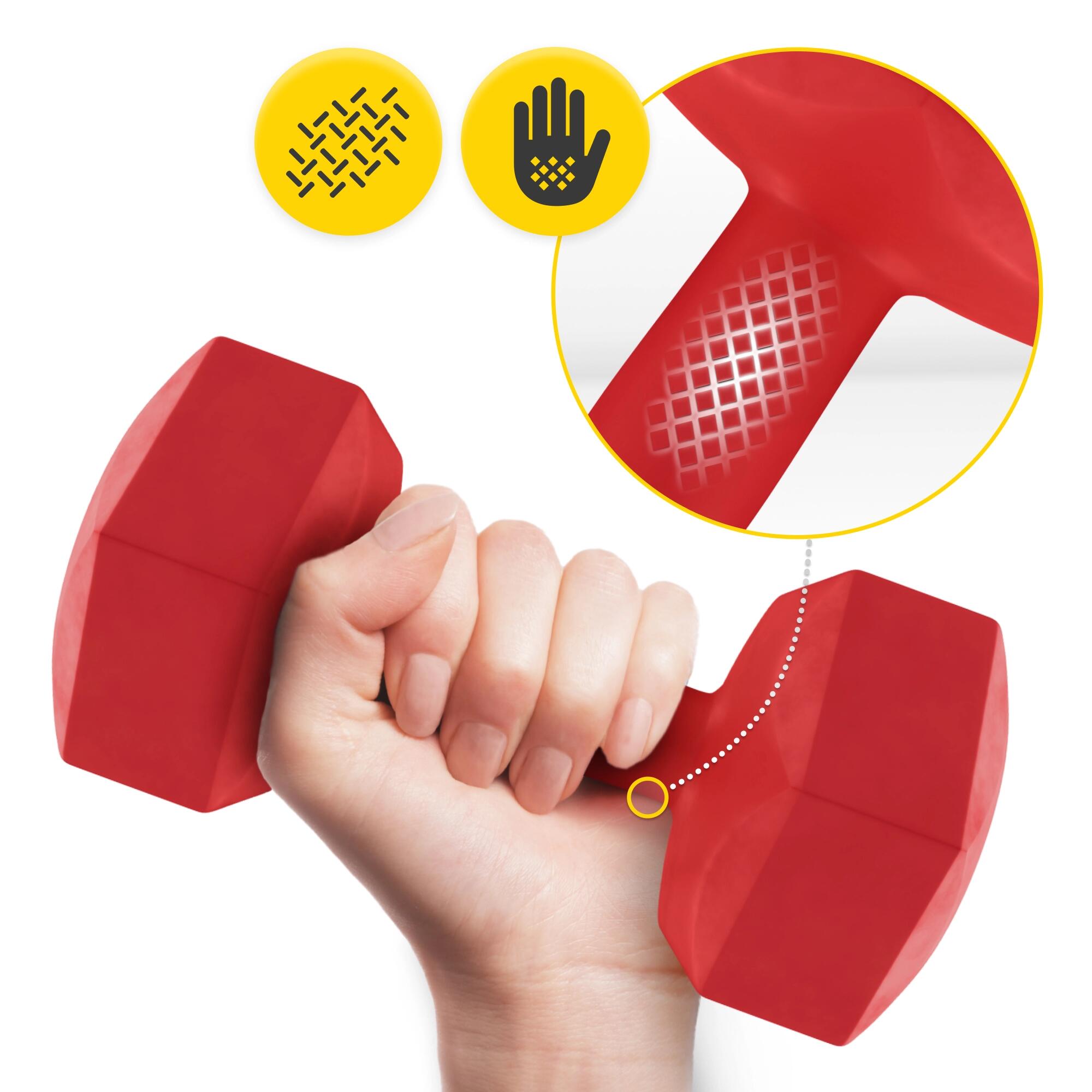 Manubri bitume coppia fitness palestra tonificazione antiscivolo 4FIZJO 2/7
