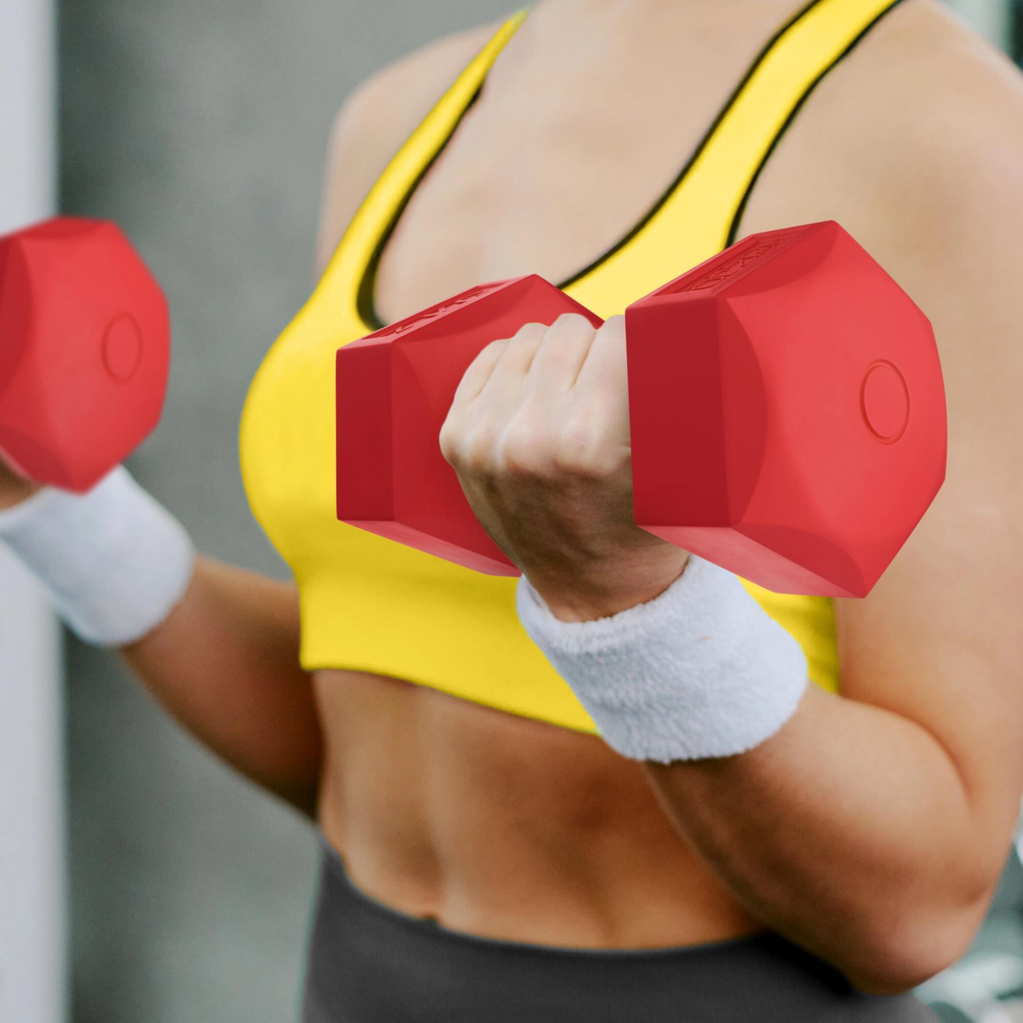 Manubri bitume coppia fitness palestra tonificazione antiscivolo 4FIZJO 7/7