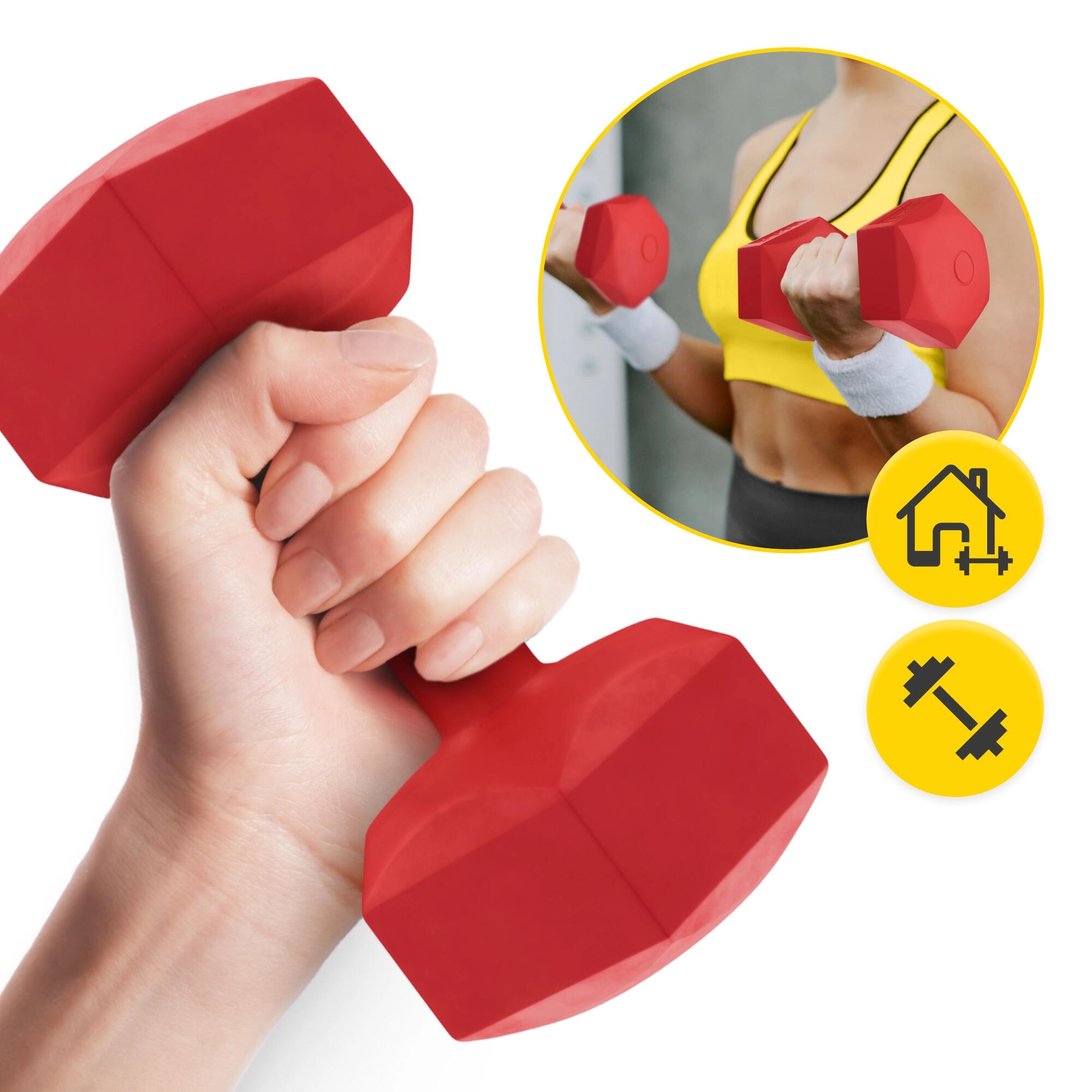 Manubri bitume coppia fitness palestra tonificazione antiscivolo 4FIZJO 6/7