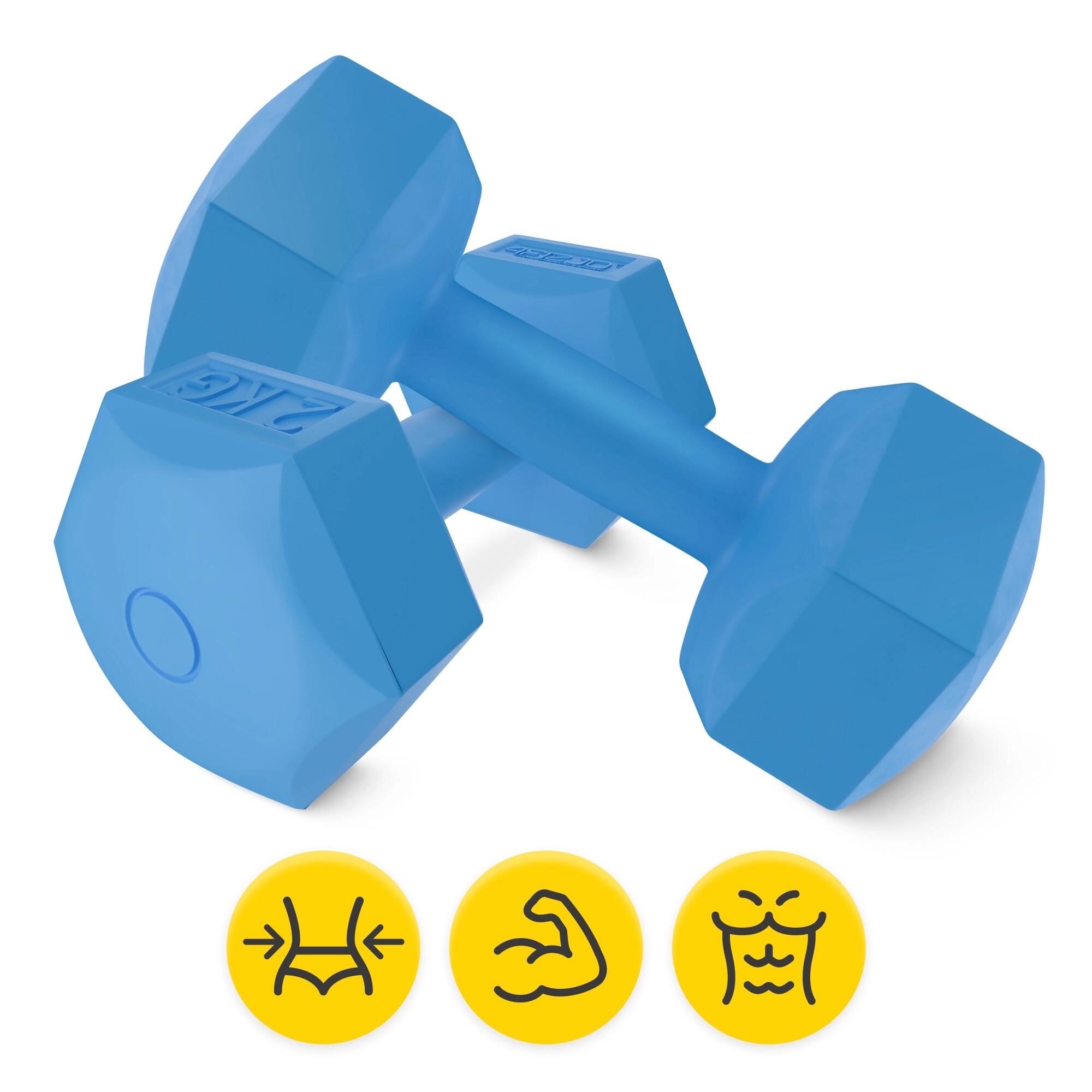 Manubri bitume coppia fitness palestra tonificazione antiscivolo 4FIZJO 3/7