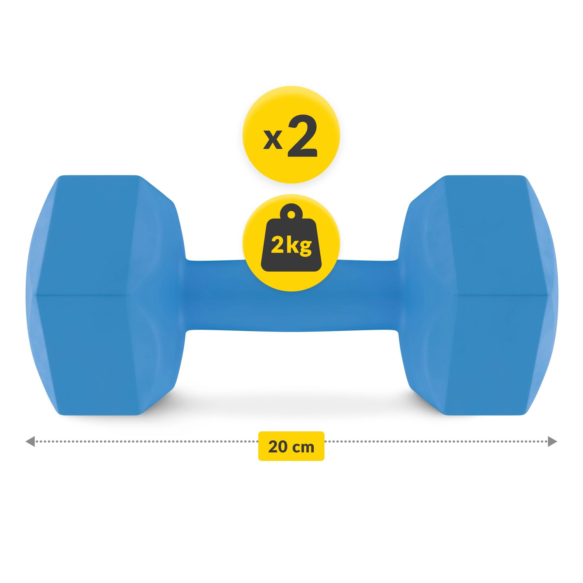 Manubri bitume coppia fitness palestra tonificazione antiscivolo 4FIZJO 2/7
