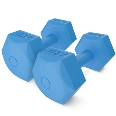 Dumbbells krachttraining bitumen hexagonaal antislip 2 stuks 4fizjo