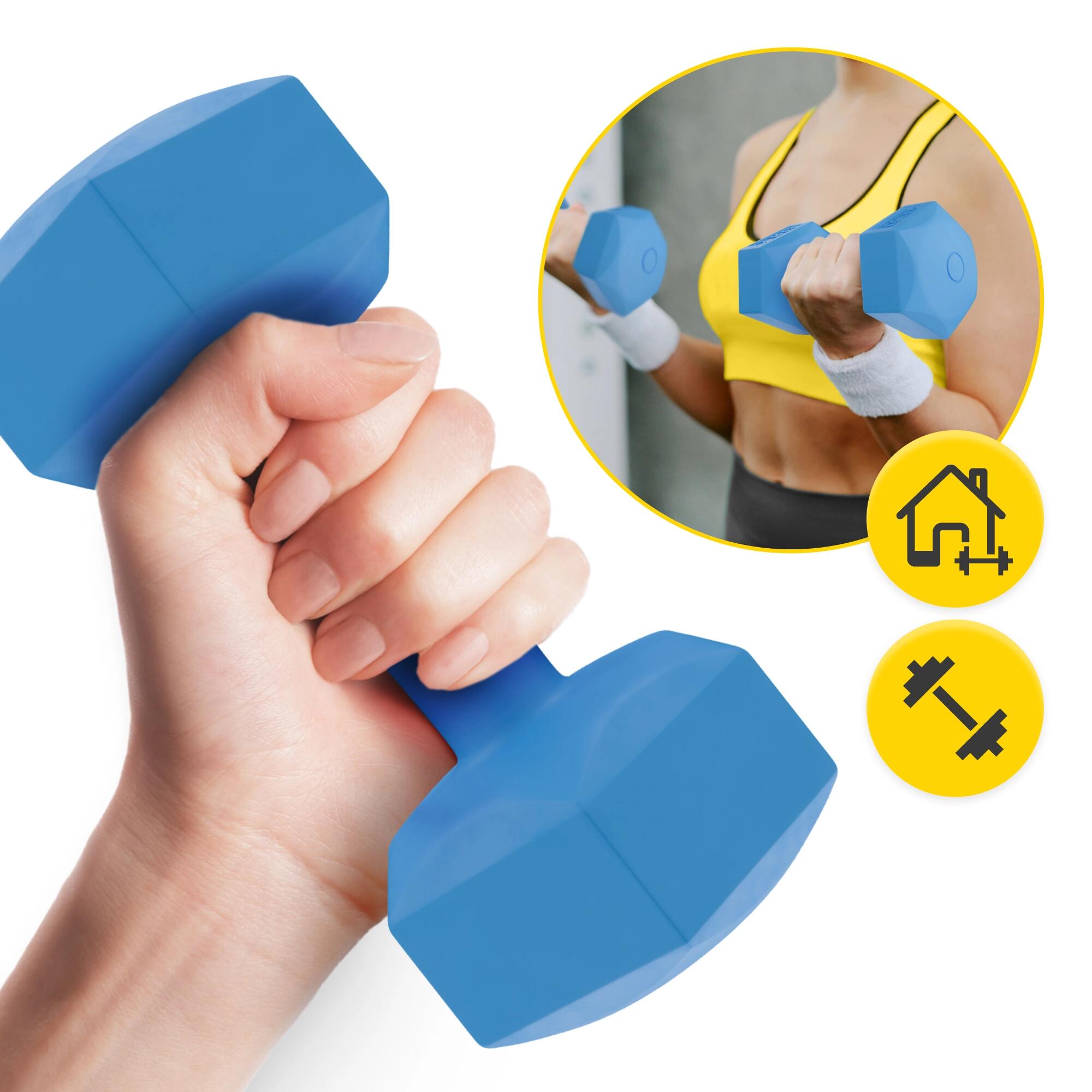 Manubri bitume coppia fitness palestra tonificazione antiscivolo 4FIZJO 6/7