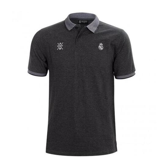 Premium-T-Shirt von Real Madrid mit Kragen, grau