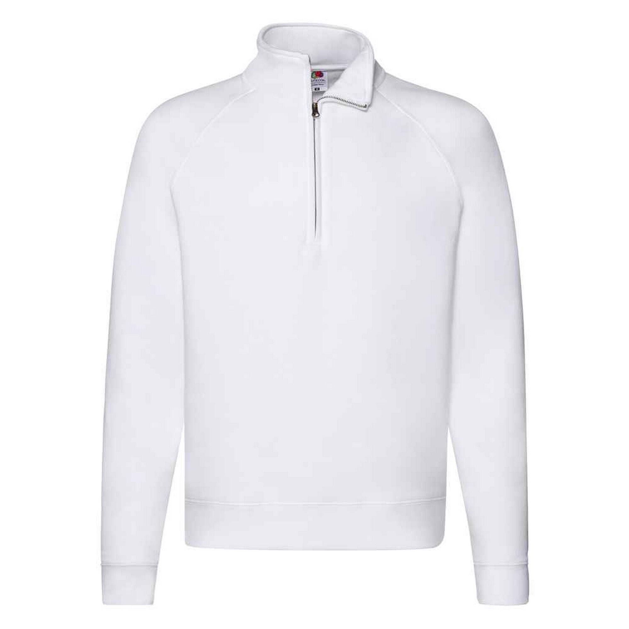Fruit Of The Loom Mens Premium Zip Neck Heather Sweatshirt