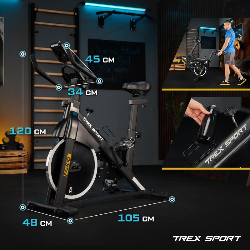 Bicicletă indoor Trex Sport FARGO TX-840SB magnetică 130kg